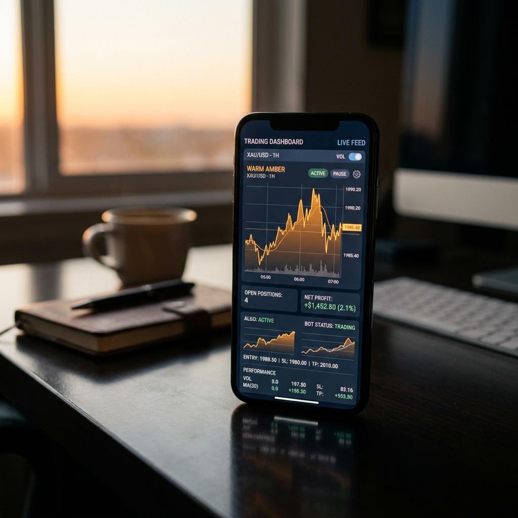 Dashboard di trading Fideplata su smartphone